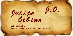 Julija Olbina vizit kartica